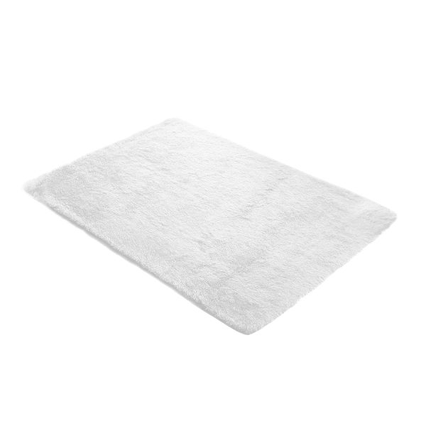 Floor Mat Rugs Shaggy Rug Area Carpet Large Soft Mats – 200 x 230 cm, White