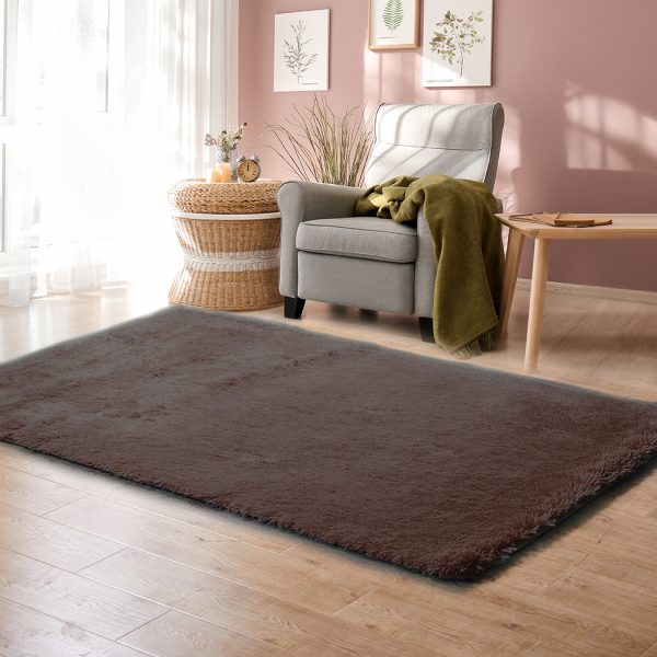 Floor Mat Rugs Shaggy Rug Area Carpet Large Soft Mats – 160 x 230 cm, Coffee