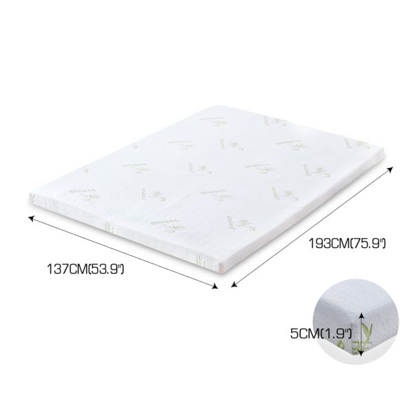 5cm Thickness Cool Gel Memory Foam Mattress Topper Bamboo Fabric – DOUBLE, 8 cm
