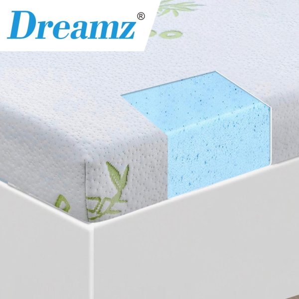 5cm Thickness Cool Gel Memory Foam Mattress Topper Bamboo Fabric – SINGLE, 8 cm