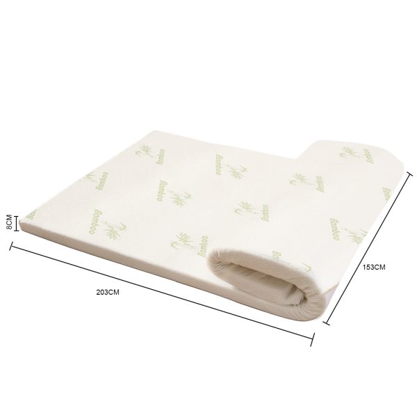 8cm Bedding Cool Gel Memory Foam Bed Mattress Topper Bamboo Cover – QUEEN