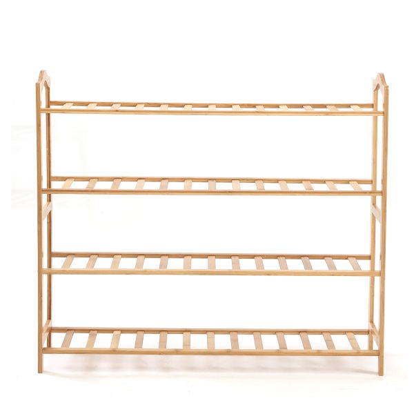 Bamboo Shoe Rack Storage Wooden Organizer Shelf Stand – 70 cm, 4 Tiers