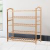 Bamboo Shoe Rack Storage Wooden Organizer Shelf Stand – 80 cm, 5 Tiers