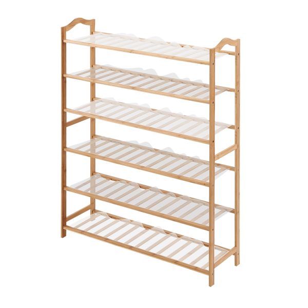 Bamboo Shoe Rack Storage Wooden Organizer Shelf Stand – 70 cm, 6 Tiers