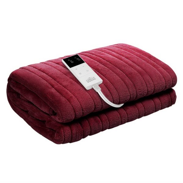 Bedding Electric Throw Blanket – Burgundy