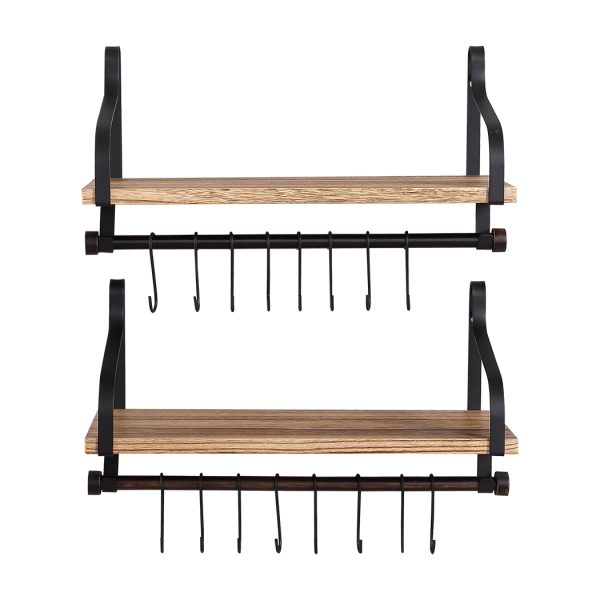 Floating Shelf Brackets Wall Shelves Mount Display Rack Storage Hook – 2
