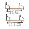 Floating Shelf Brackets Wall Shelves Mount Display Rack Storage Hook – 2