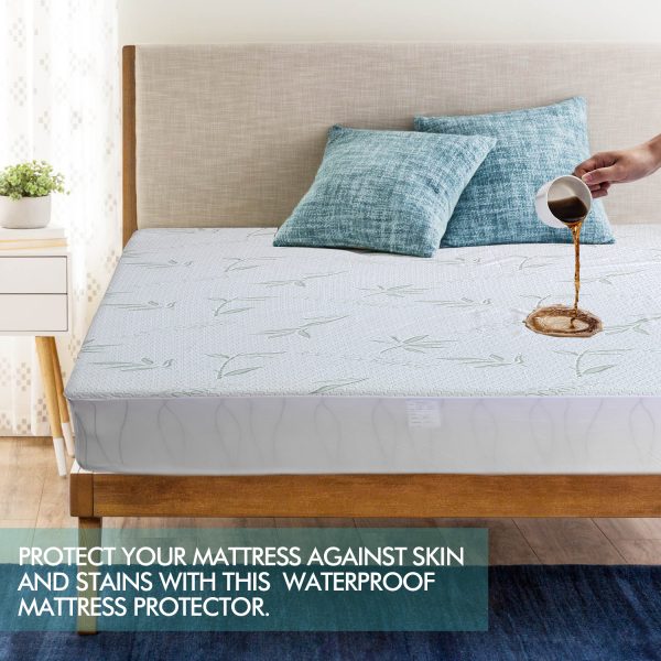 Fitted Waterproof Mattress Protector with Bamboo Fibre Cover – QUEEN