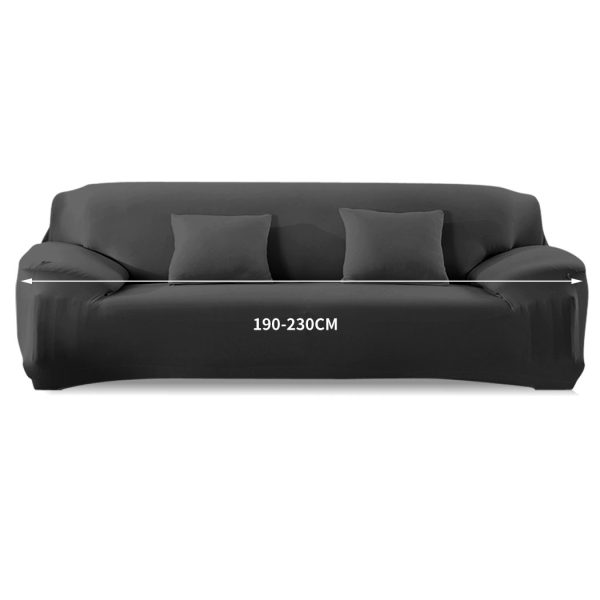 Easy Fit Stretch Couch Sofa Slipcovers Protectors Covers – Black, 3 Seater