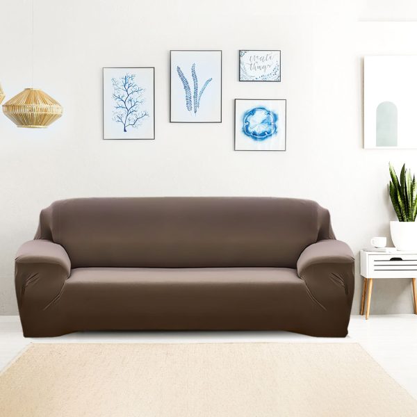 Easy Fit Stretch Couch Sofa Slipcovers Protectors Covers – Taupe, 3 Seater