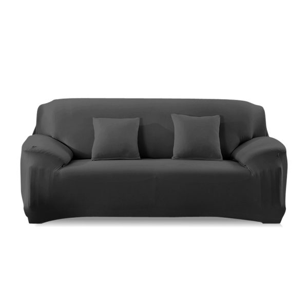 Easy Fit Stretch Couch Sofa Slipcovers Protectors Covers – Black, 2 Seater