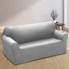 Easy Fit Stretch Couch Sofa Slipcovers Protectors Covers – Grey, 2 Seater