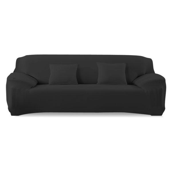 Easy Fit Stretch Couch Sofa Slipcovers Protectors Covers – Black, 4 Seater