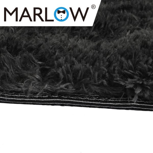 Floor Rug Shaggy Rugs Soft Large Carpet Area Tie-dyed – 140 x 200 cm, Black