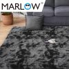 Floor Rug Shaggy Rugs Soft Large Carpet Area Tie-dyed – 140 x 200 cm, Black