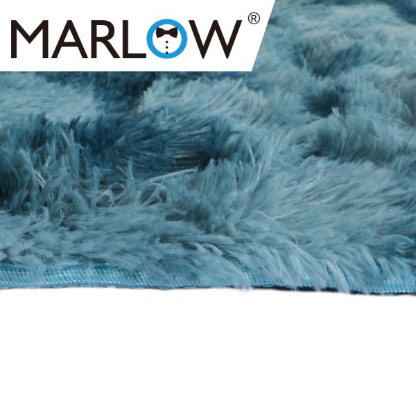 Floor Rug Shaggy Rugs Soft Large Carpet Area Tie-dyed – 200 x 300 cm, Blue