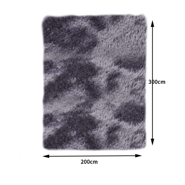 Floor Rug Shaggy Rugs Soft Large Carpet Area Tie-dyed Midnight City – 200 x 300 cm