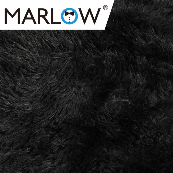 Floor Rug Shaggy Rugs Soft Large Carpet Area Tie-dyed – 80 x 120 cm, Black