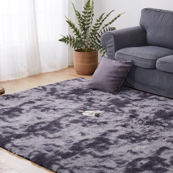 Floor Rug Shaggy Rugs Soft Large Carpet Area Tie-dyed Midnight City – 80 x 120 cm
