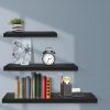 3 Piece Floating Wall Shelves – Black