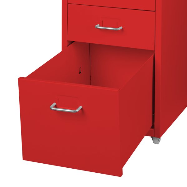 Metal Cabinet Storage Cabinets Folders Steel Study Office Organiser 3 Drawers – Red