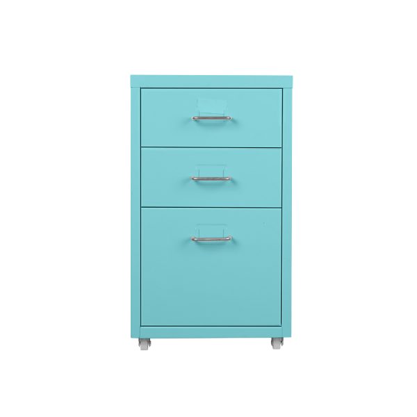Metal Cabinet Storage Cabinets Folders Steel Study Office Organiser 3 Drawers – Blue