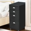 4 Tiers Steel Orgainer Metal File Cabinet With Drawers Office Furniture – Black