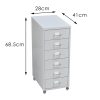6 Tiers Steel Orgainer Metal File Cabinet With Drawers Office Furniture – White