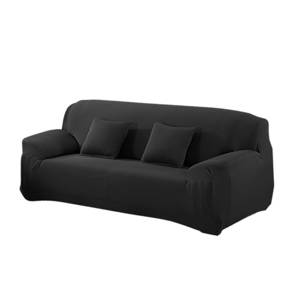 Easy Fit Stretch Couch Sofa Slipcovers Protectors Covers – Black, 1 Seater