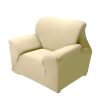 Easy Fit Stretch Couch Sofa Slipcovers Protectors Covers – Taupe, 1 Seater