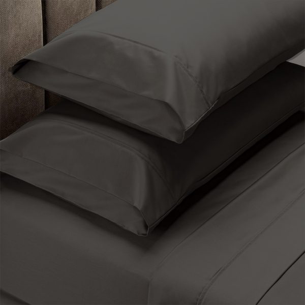 Royal Comfort 1500TC Cotton Rich Fitted 4 PC sheet Sets – QUEEN, Dusk Grey
