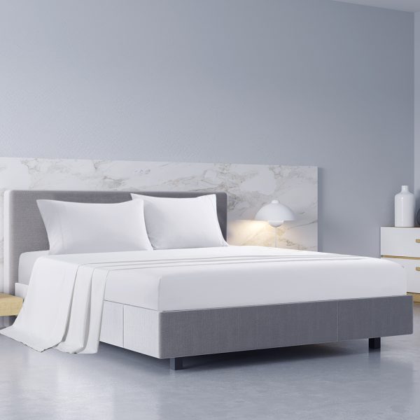 Royal Comfort – Balmain 1000TC Bamboo cotton Sheet Sets – DOUBLE, White