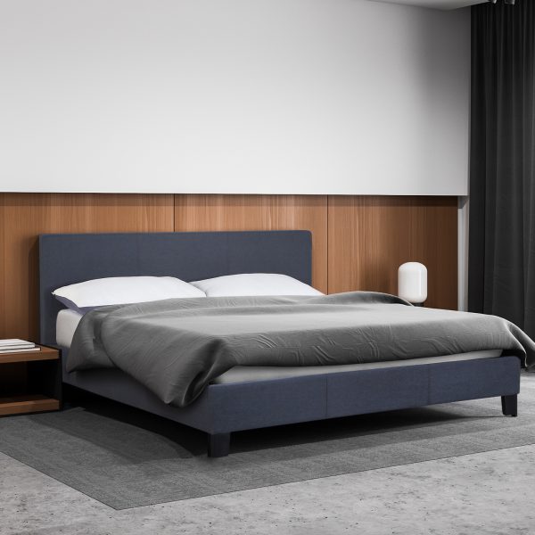 Dublin Luxury Bed with Headboard (Model 2) – SINGLE, Grey