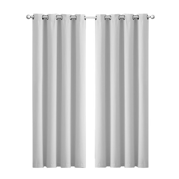 2x Blockout Curtains Panels 3 Layers Eyelet Room Darkening – 140 x 230 cm, Charcoal