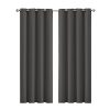 2x Blockout Curtains Panels 3 Layers Eyelet Room Darkening – 132 x 213 cm, Charcoal