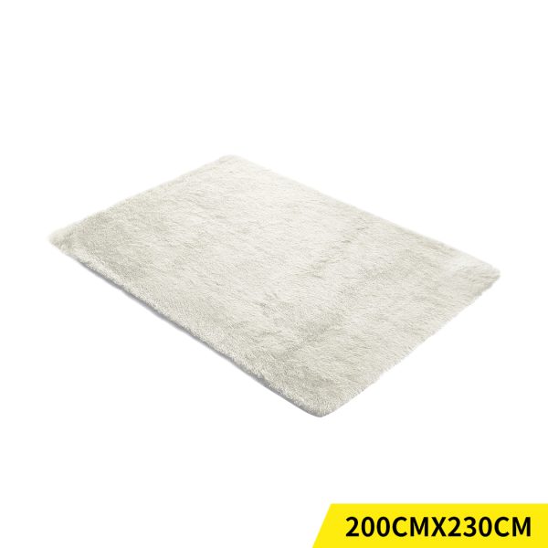 Floor Mat Rugs Shaggy Rug Area Carpet Large Soft Mats – 300 x 200 cm, Cream
