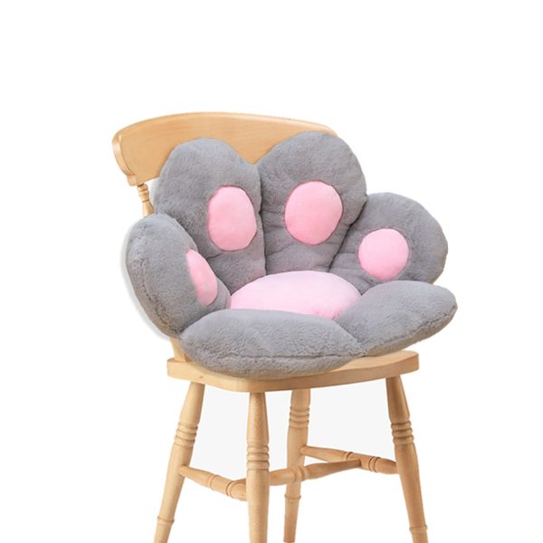 70cm Grey Paw Shape Cushion Warm Lazy Sofa Decorative Pillow Backseat Plush Mat Home Decor