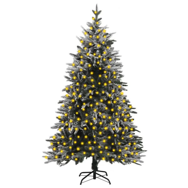 Artificial Christmas Tree with LEDs Green PVC&PE – 150×90 cm, Without Flocked Snow