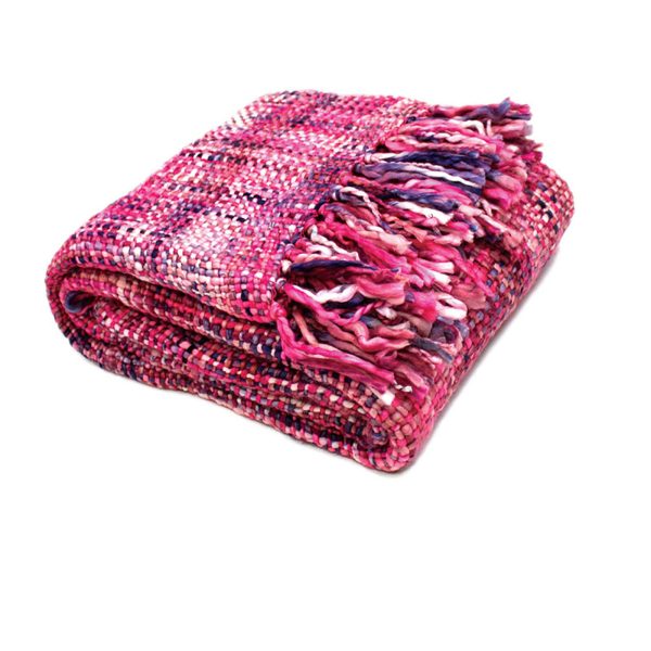 Rans Oslo Knitted Weave Throw 127x152cm – Barbie Doll