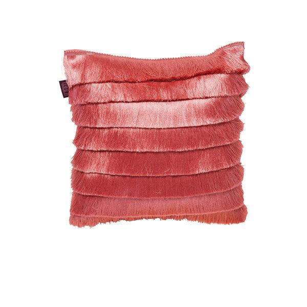 Bedding House Fringy Luxury Cotton Filled Cushion – Coral