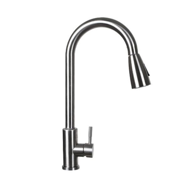 Kitchen Sink Pull Out Spray Mixer Tap Faucet Swivel Spout Taps – Silver