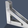 2Pcs Folding Table Bracket Stainless Steel Triangle 150KG Wall Shelf Bench – 250 mm