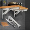 2Pcs Folding Table Bracket Stainless Steel Triangle 150KG Wall Shelf Bench – 300 mm