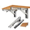 2Pcs Folding Table Bracket Stainless Steel Triangle 150KG Wall Shelf Bench – 450 mm