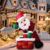 Inflatable Christmas Decor LED Lights Xmas Party – Santa Chimney