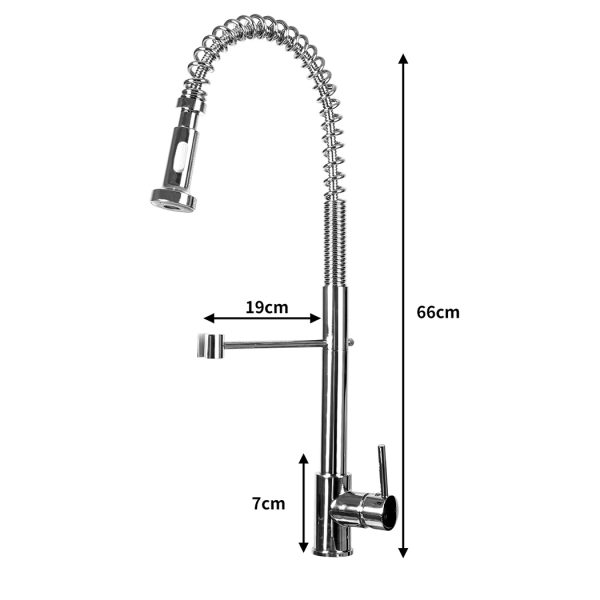 Kitchen Faucet Extender Tap Pull Out  Mixer Taps Sink Basin Vanity Swivel WELS – Silver