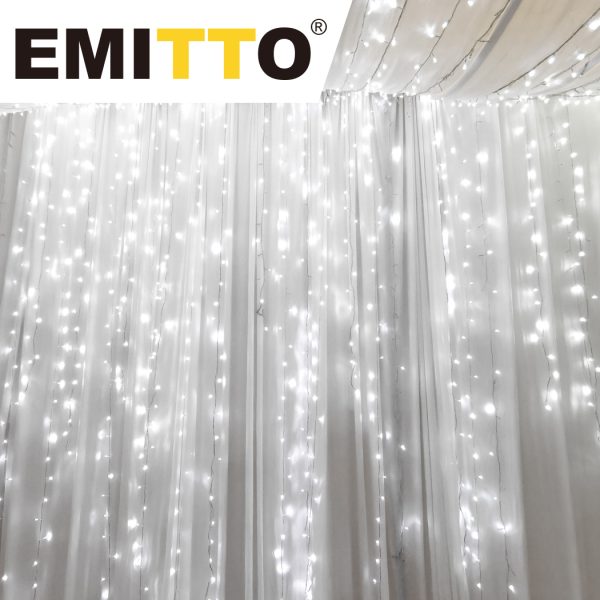 LED Curtain Fairy Lights Wedding Indoor Outdoor Xmas Garden Party Decor – 6 x 3 M, Cool White