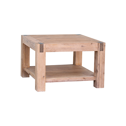 Sheboygan Lamp Table Open Storage Solid Wooden Frame in Classic Oak Colour