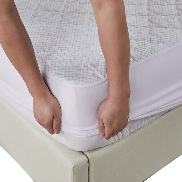 Mattress Protector Topper Cool Fabric Pillowtop Waterproof Cover – SINGLE