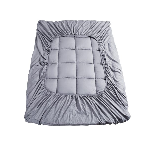 Mattress Topper Bamboo Fibre Luxury Pillowtop Mat Protector Cover – DOUBLE